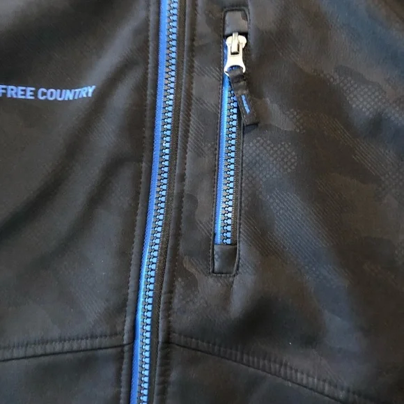 Free Country Jacket Coat Black Camo Zip Up Hooded Hoodie Kids Size Large 7 / 8